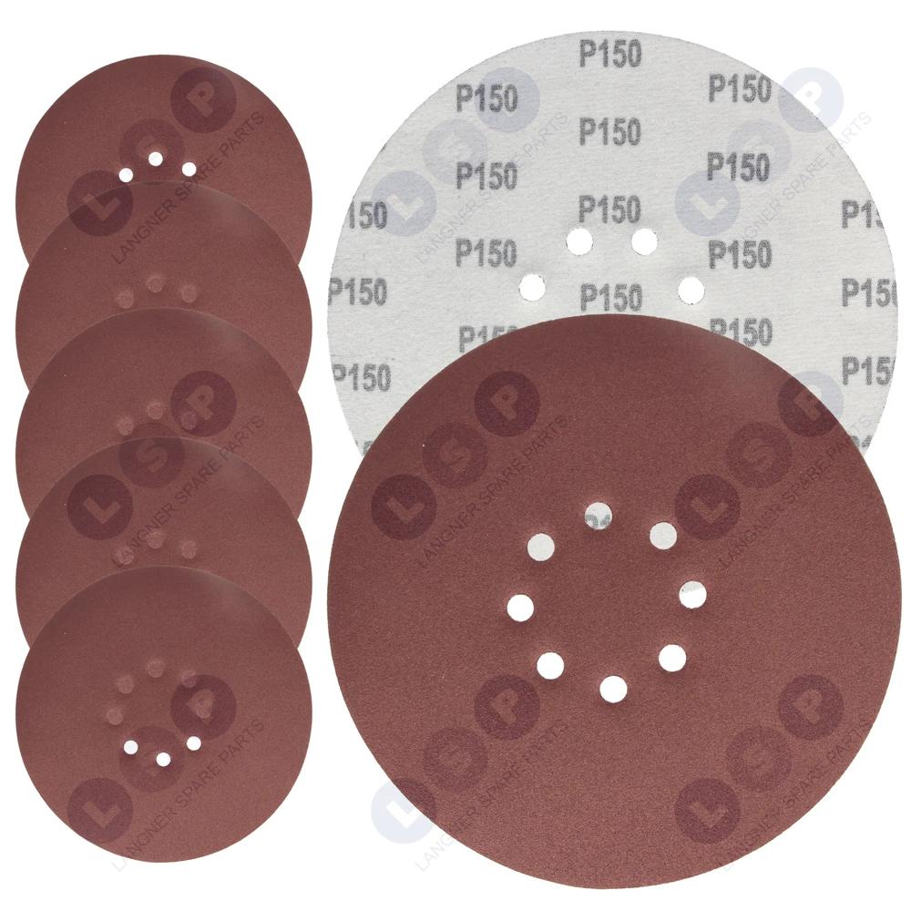 Brúsny papier 225 mm so suchým zipsom pre Žirafu P150 s otvormi, 5 ks